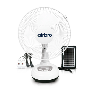 FSA-12 Airbro Solar Rechargeable 12in Fan with Additional Lights